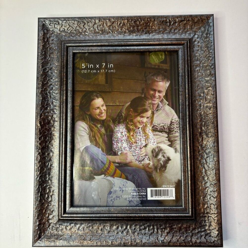 BP Industries 5x7 Brown Textured Picture Photo Frame